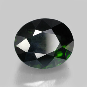 5.74캐럿 천연 딥 그린 투르말린, 타원형 컷, 11.4×9.5 mm, VVS