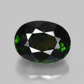 4.75캐럿 천연 딥 그린 투르말린, 타원형 컷, 11.2×8.5 mm, VVS