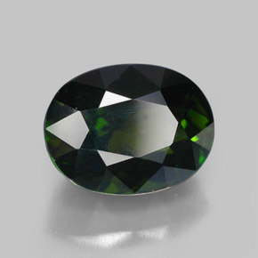 4.75캐럿 천연 딥 그린 투르말린, 타원형 컷, 11.2×8.5 mm, VVS