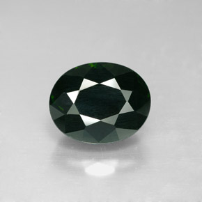 3.44캐럿 천연 Black Green 투르말린, 타원형 컷, 9.9×8 mm, VVS-VS