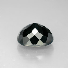 3.44캐럿 천연 Black Green 투르말린, 타원형 컷, 9.9×8 mm, VVS-VS