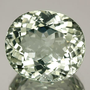 4.83캐럿 천연 라이트 그린 투르말린, 타원형 컷, 11.6×10.3 mm, VVS
