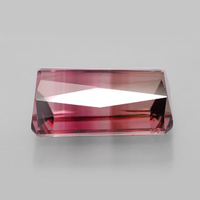 9.52캐럿 천연 바이컬러 투르말린, 에메랄드 컷, 15×9.3 mm, VVS-VS