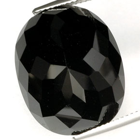 32.40캐럿 천연 검정색 투르말린, 타원형 컷, 22.1×17.7 mm, VVS