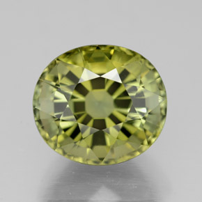 3.86캐럿 천연 녹빛 골든 투르말린, 타원형 컷, 9.6×8.7 mm, VVS-VS