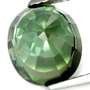 3.55캐럿 천연 그린 투르말린, 타원형 컷, 9.9×8.6 mm, VVS-VS