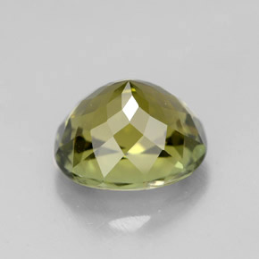 3.90캐럿 천연 노란빛 그린 투르말린, 타원형 컷, 10.2×8.7 mm, VVS-VS