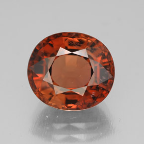 4.45캐럿 천연 브론즈 오렌지 투르말린, 타원형 컷, 10.7×9.6 mm, VS-SI