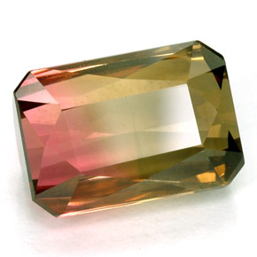 4.71캐럿 천연 워터멜론 투르말린, 에메랄드 컷, 10.6×7.4 mm, VVS