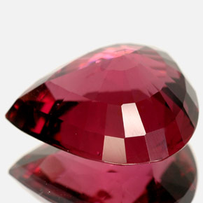 7.68캐럿 천연 핑크 레드 투르말린, 배 모양, 14.2×13.8 mm, VVS-VS