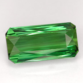 5.80캐럿 천연 네온 그린 투르말린, 에메랄드 컷, 13.9×7.1 mm, VVS