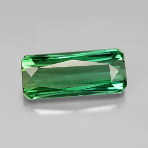 6.25캐럿 천연 네온 그린 투르말린, 에메랄드 컷, 16×6.9 mm, VVS