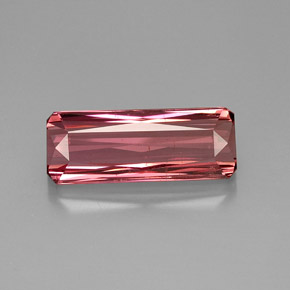 11.68캐럿 천연 핑크 로즈 투르말린, 에메랄드 컷, 21.4×8.2 mm, VVS