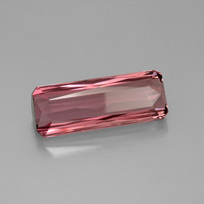 11.68캐럿 천연 핑크 로즈 투르말린, 에메랄드 컷, 21.4×8.2 mm, VVS