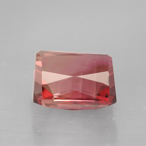 3.96캐럿 천연 바이컬러 투르말린, 에메랄드 컷, 8.9×7.6 mm, VVS