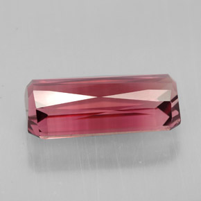 3.75캐럿 천연 멀티 핑크 투르말린, 에메랄드 컷, 13.2×6.3 mm, VVS-VS