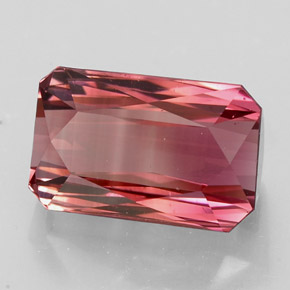 5.34캐럿 천연 멀티 핑크 투르말린, 에메랄드 컷, 11.6×7.5 mm, VVS