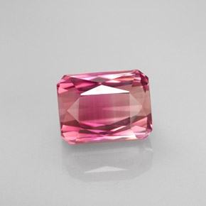 3.46캐럿 천연 바이컬러 투르말린, 에메랄드 컷, 8.9×6.7 mm, VVS