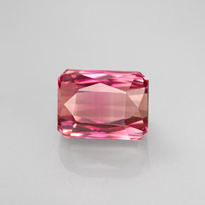 3.46캐럿 천연 바이컬러 투르말린, 에메랄드 컷, 8.9×6.7 mm, VVS