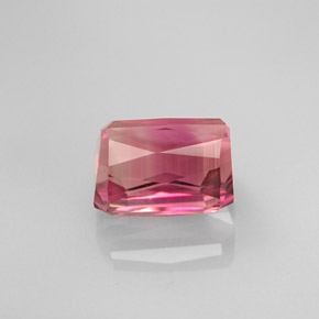 3.46캐럿 천연 바이컬러 투르말린, 에메랄드 컷, 8.9×6.7 mm, VVS