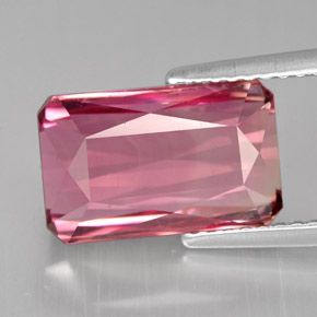 5.07캐럿 천연 멀티 핑크 투르말린, 에메랄드 컷, 12.1×7.6 mm, VVS