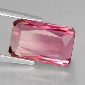 5.07캐럿 천연 멀티 핑크 투르말린, 에메랄드 컷, 12.1×7.6 mm, VVS