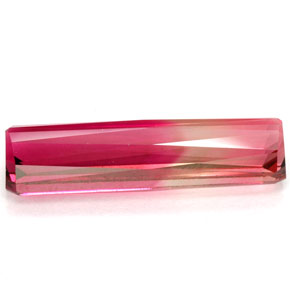 4.28캐럿 천연 바이컬러 투르말린, 에메랄드 컷, 18×5.2 mm, VVS-VS