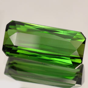 7.45캐럿 천연 그린 투르말린, 에메랄드 컷, 16.7×7.6 mm, VVS