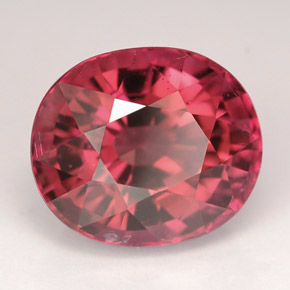 6.12캐럿 천연 핑크빛 로즈 투르말린, 타원형 컷, 11.3×9.7 mm, VVS-VS