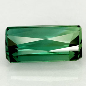 3.29캐럿 천연 푸르스름한 그린 투르말린, 에메랄드 컷, 10.7×6.3 mm, VVS