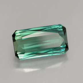 4.04캐럿 천연 푸르스름한 그린 투르말린, 에메랄드 컷, 11.9×6.8 mm, VS-SI