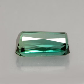 4.04캐럿 천연 푸르스름한 그린 투르말린, 에메랄드 컷, 11.9×6.8 mm, VS-SI