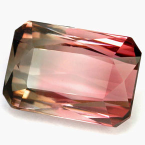 5.46캐럿 천연 워터멜론 투르말린, 에메랄드 컷, 11.9×8.2 mm, VVS