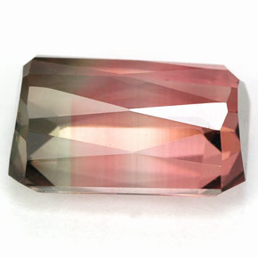 5.46캐럿 천연 워터멜론 투르말린, 에메랄드 컷, 11.9×8.2 mm, VVS