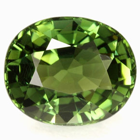 2.88캐럿 천연 포레스트 그린 투르말린, 타원형 컷, 9.3×7.6 mm, VVS