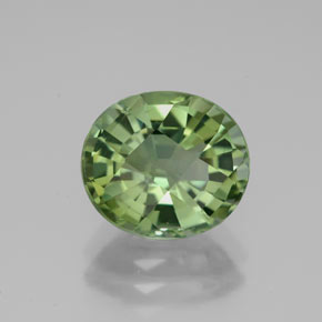 3.30캐럿 천연 그린 투르말린, 타원형 컷, 10.1×8.9 mm, VVS