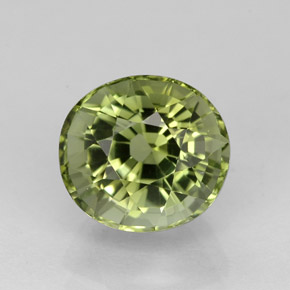 2.18캐럿 천연 그린 투르말린, 타원형 컷, 7.8×7.2 mm, VVS