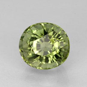 2.18캐럿 천연 그린 투르말린, 타원형 컷, 7.8×7.2 mm, VVS
