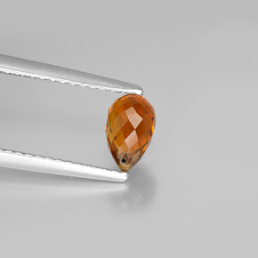0.83캐럿 천연 골든 옐로우 투르말린, 브리올레트, 6.7×4.1 mm, VVS-VS