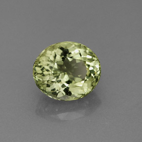 1.84캐럿 천연 노란빛 그린 투르말린, 타원형 컷, 8×6.9 mm, VS