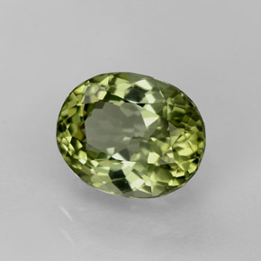 2.62캐럿 천연 그린 투르말린, 타원형 컷, 9.1×7.5 mm, VVS