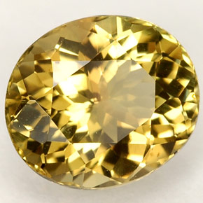 2.25캐럿 천연 녹빛 골든 투르말린, 타원형 컷, 9×7.7 mm, VVS