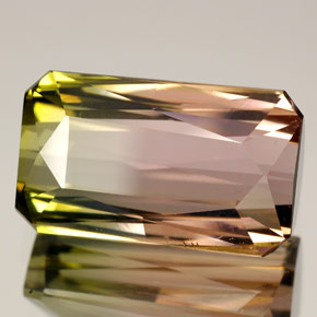 11.84캐럿 천연 워터멜론 투르말린, 에메랄드 컷, 16.6×9.8 mm, VVS