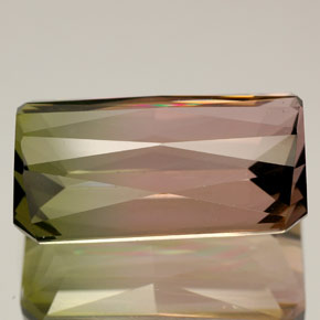 11.84캐럿 천연 워터멜론 투르말린, 에메랄드 컷, 16.6×9.8 mm, VVS