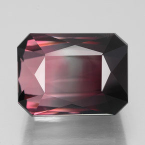 6.67캐럿 천연 바이컬러 투르말린, 에메랄드 컷, 11.4×8.6 mm, VVS