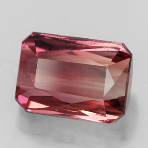 3.29캐럿 천연 멀티 핑크 투르말린, 에메랄드 컷, 9.1×6.7 mm, VS-SI