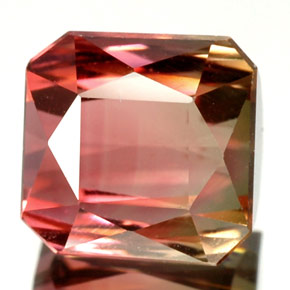 3.88캐럿 천연 워터멜론 투르말린, 에메랄드 컷, 7.8×7.7 mm, VVS-VS