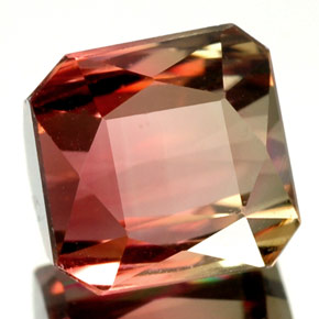 3.88캐럿 천연 워터멜론 투르말린, 에메랄드 컷, 7.8×7.7 mm, VVS-VS