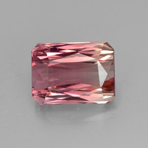 2.27캐럿 천연 멀티 핑크 투르말린, 에메랄드 컷, 8.2×6.1 mm, VS-SI