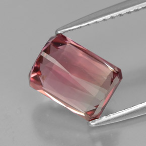 2.27캐럿 천연 멀티 핑크 투르말린, 에메랄드 컷, 8.2×6.1 mm, VS-SI